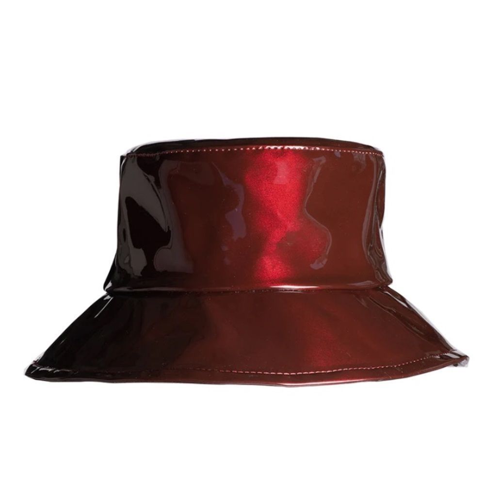 Anthropologie x ASN Clueless - Maroon Bucket Hat Vegan Patent Leather
